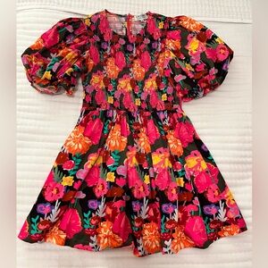 Crosby by Mollie Burch floral Lizzy puff sleeve dress EUC